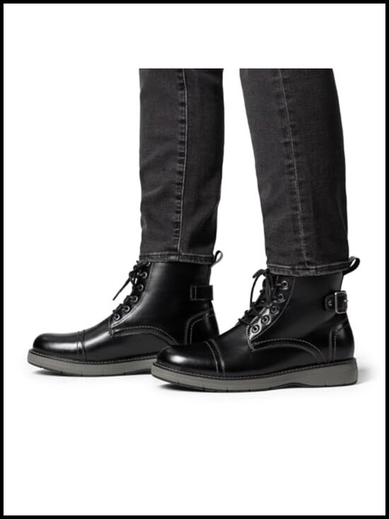 Men\'s Motorcycle Combat Boots Lace-Up Casual Dress Biker Boots main image 4